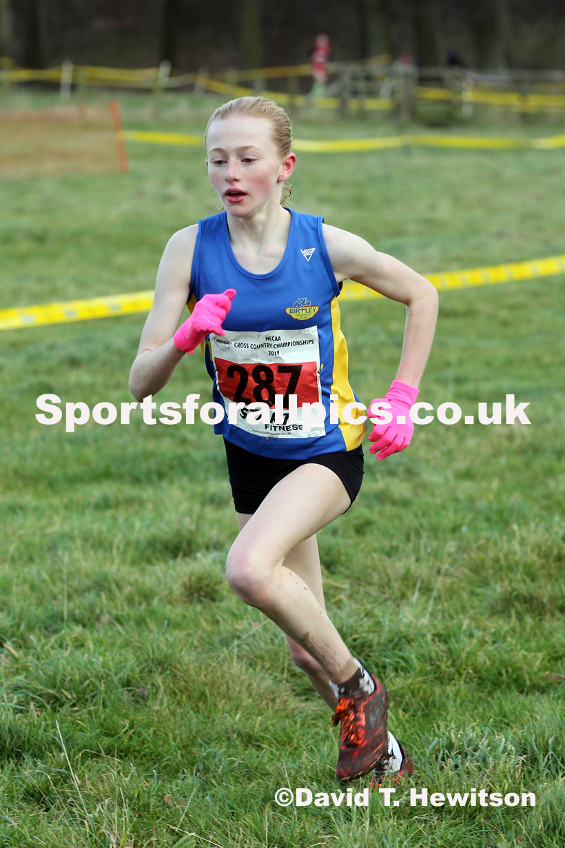 Girls under-15s cross country, 2019 North Eastern Cross Country Champs., Alnwick, Northumberland.  Photo: David T. Hewitson/Sports for All Pics